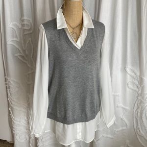 Adrianna Papell L faux blouse/vest